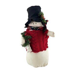 Handmade Stuffed Snowman Christmas Weighted Bottom Plastic Bottle Bird Seed